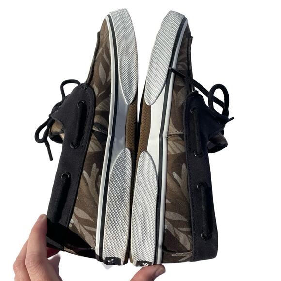 Sperry Men’s Black and Olive Camo Halyard 2-Eye Size 9.5 - Picture 5 of 8